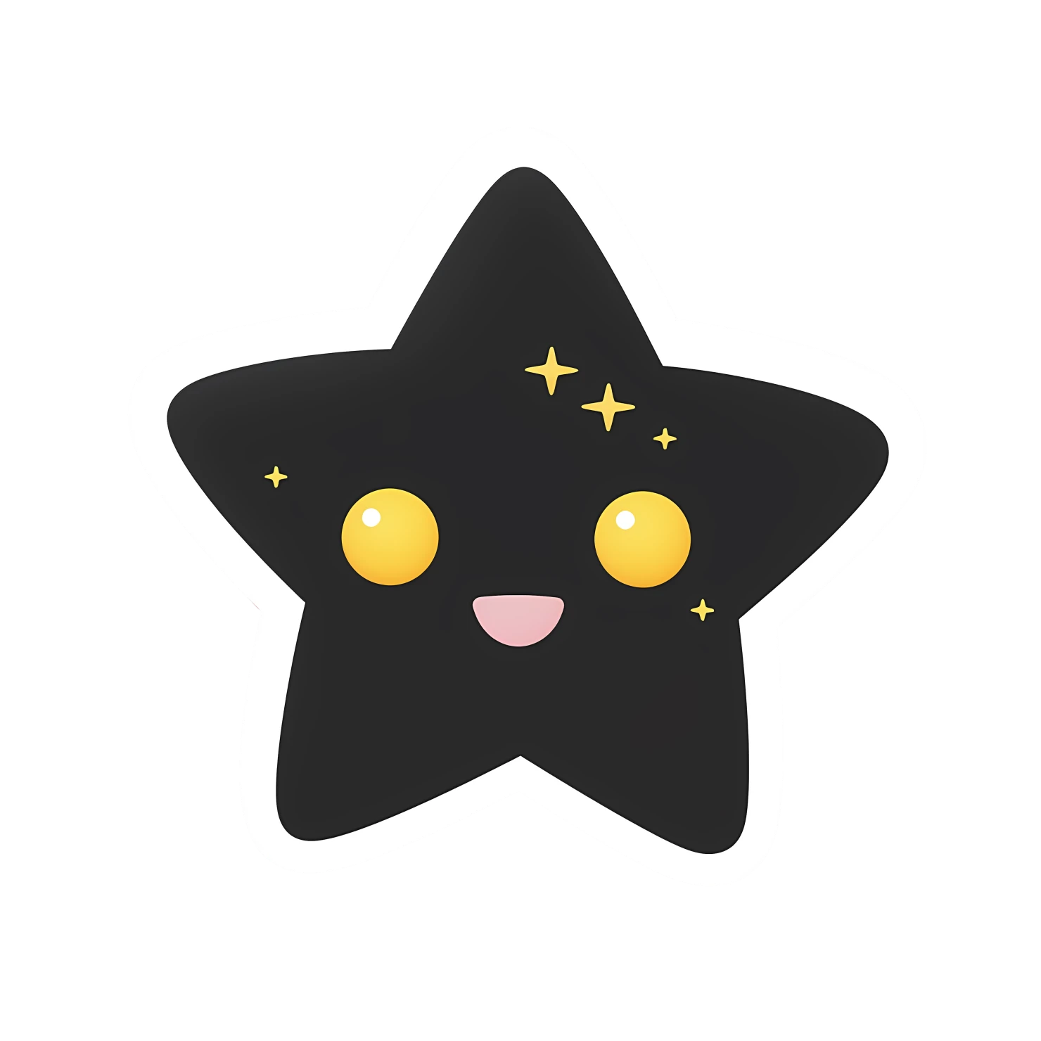 Kawaii star sticker isolated on transparent background #26829