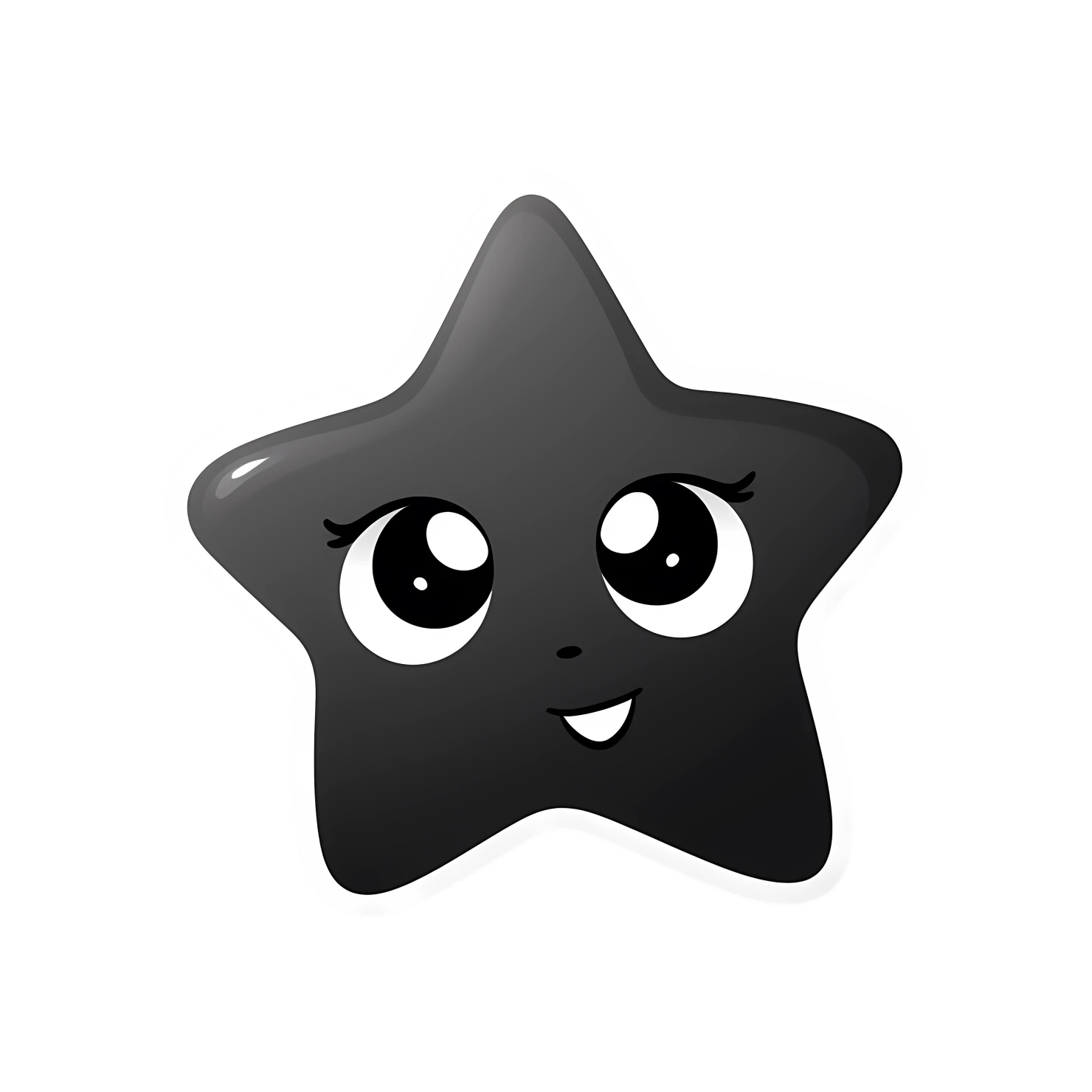Kawaii star sticker isolated on transparent background #26831