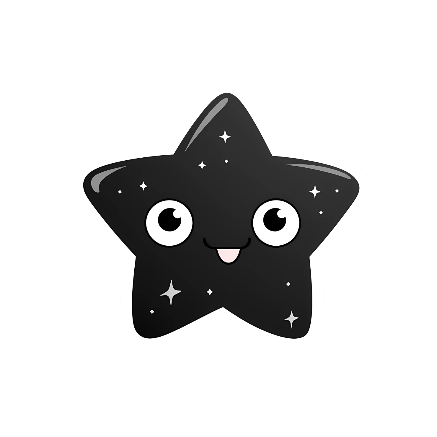 Kawaii star sticker isolated on transparent background #26832
