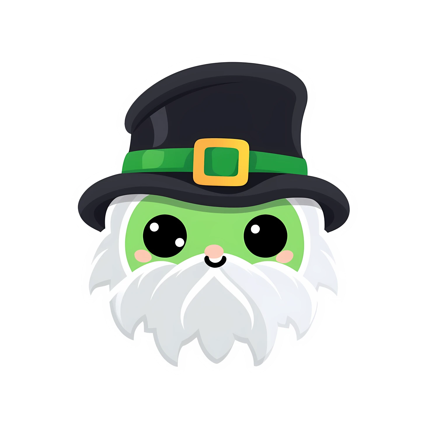 Kawaii St. Patrick's day sticker isolated on transparent background #26844
