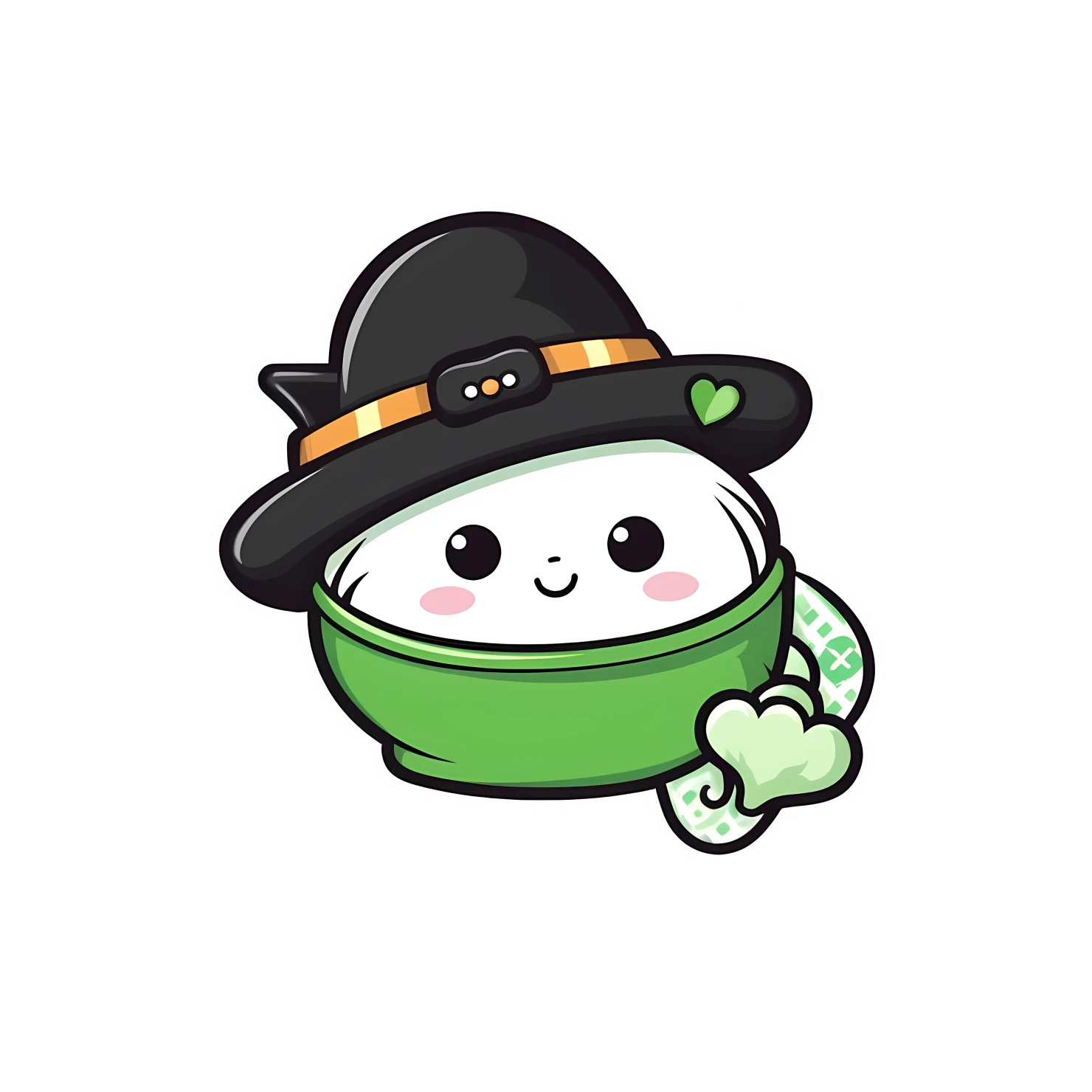 Kawaii St. Patrick's day sticker isolated on transparent background #26845