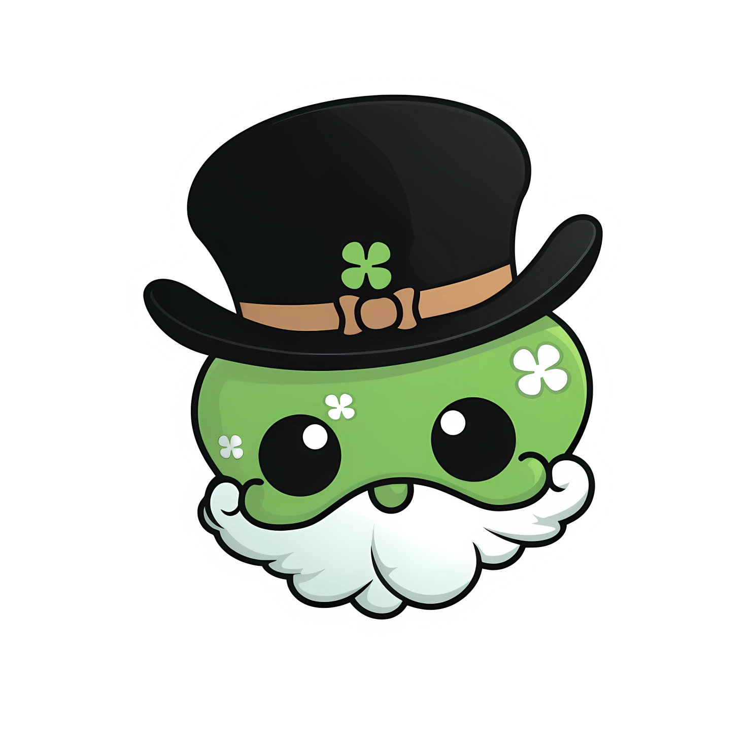 Kawaii St. Patrick's day sticker isolated on transparent background #26846