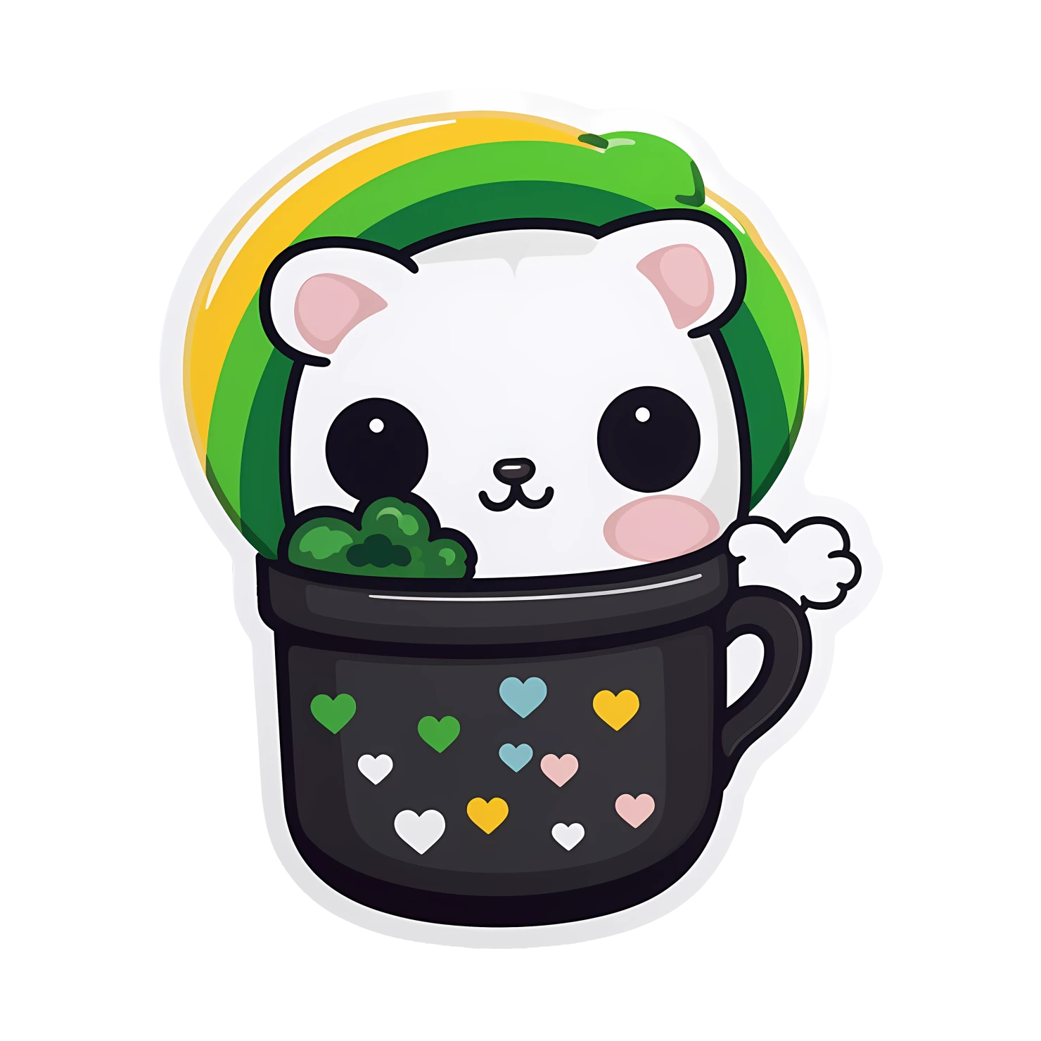 Kawaii St. Patrick's day sticker isolated on transparent background #26847