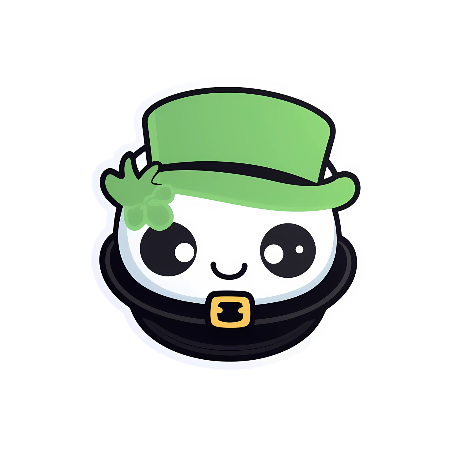 Kawaii St. Patrick's day sticker isolated on transparent background #26848