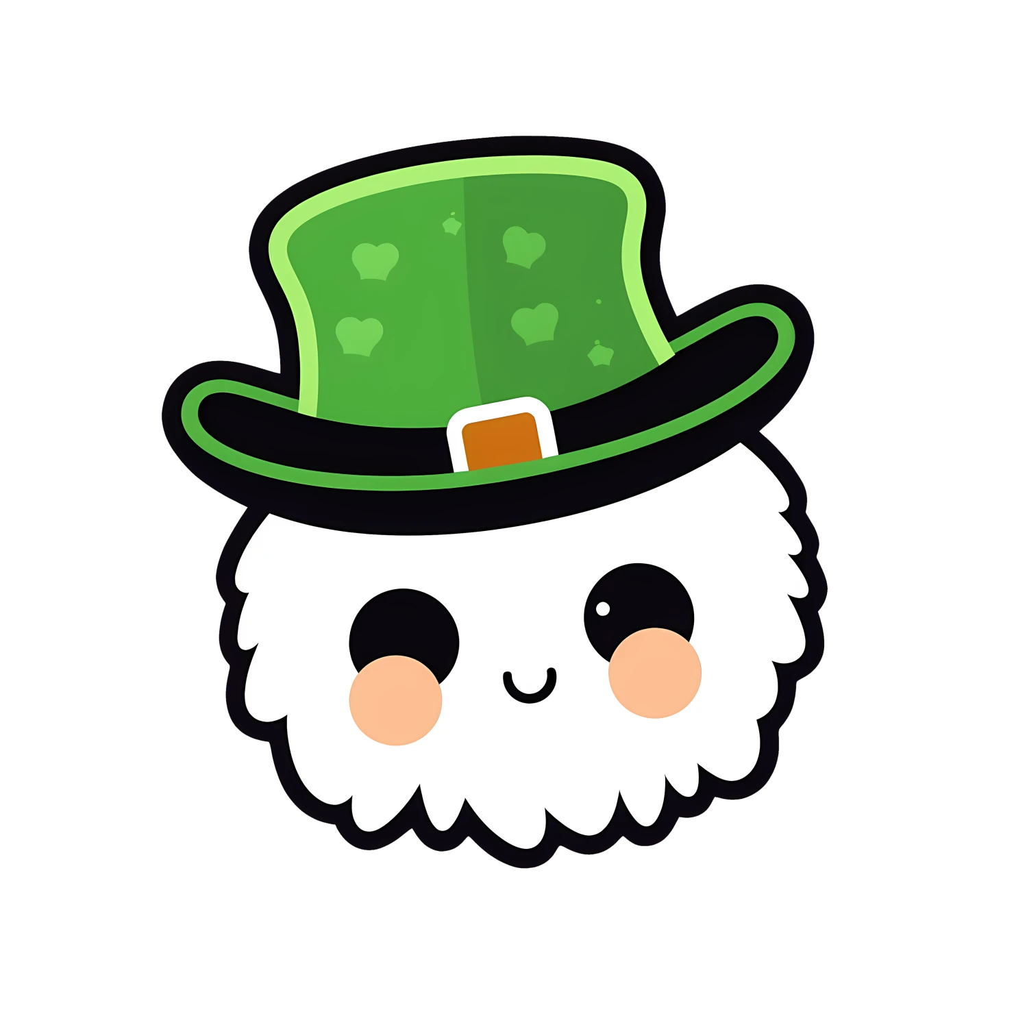 Kawaii St. Patrick's day sticker isolated on transparent background #26849