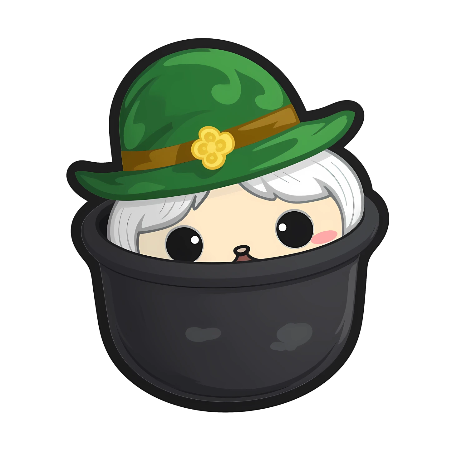 Kawaii St. Patrick's day sticker isolated on transparent background #26850