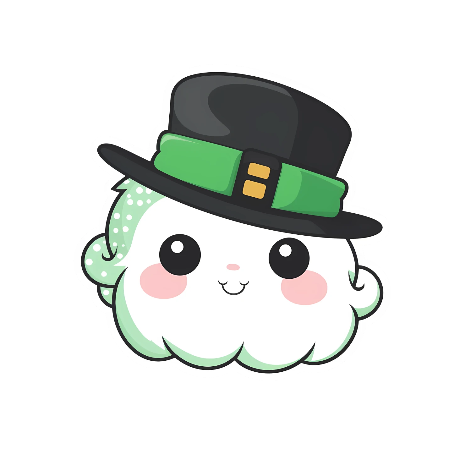 Kawaii St. Patrick's day sticker isolated on transparent background #26851