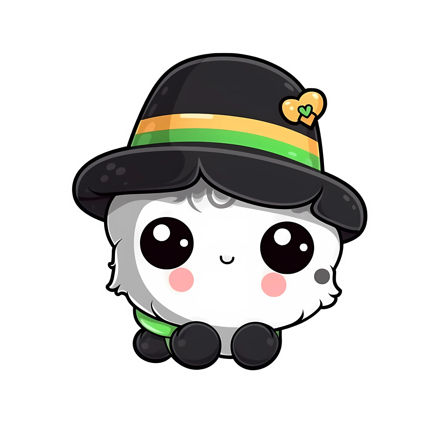 Kawaii St. Patrick's day sticker isolated on transparent background #26852