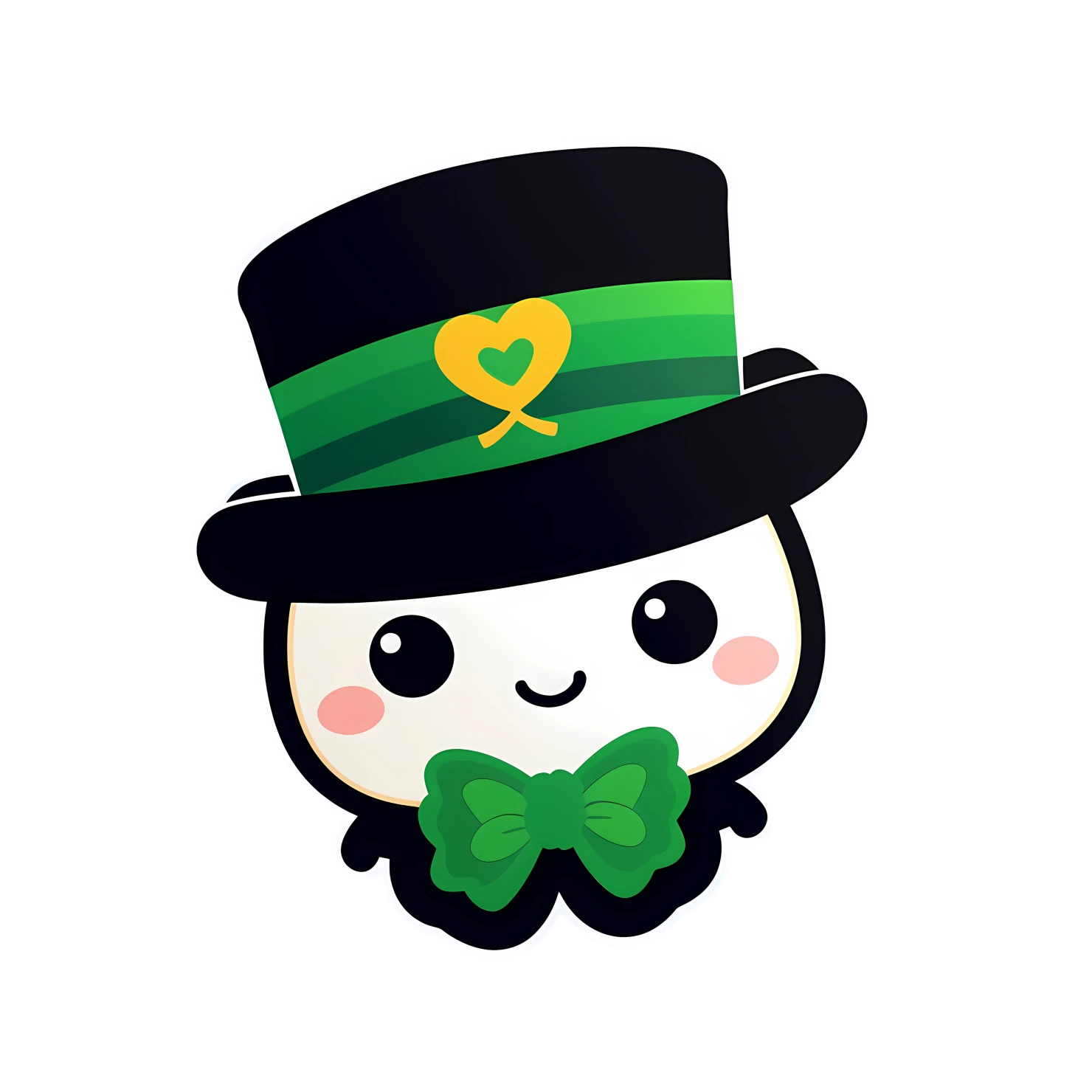 Kawaii St. Patrick's day sticker isolated on transparent background #26853