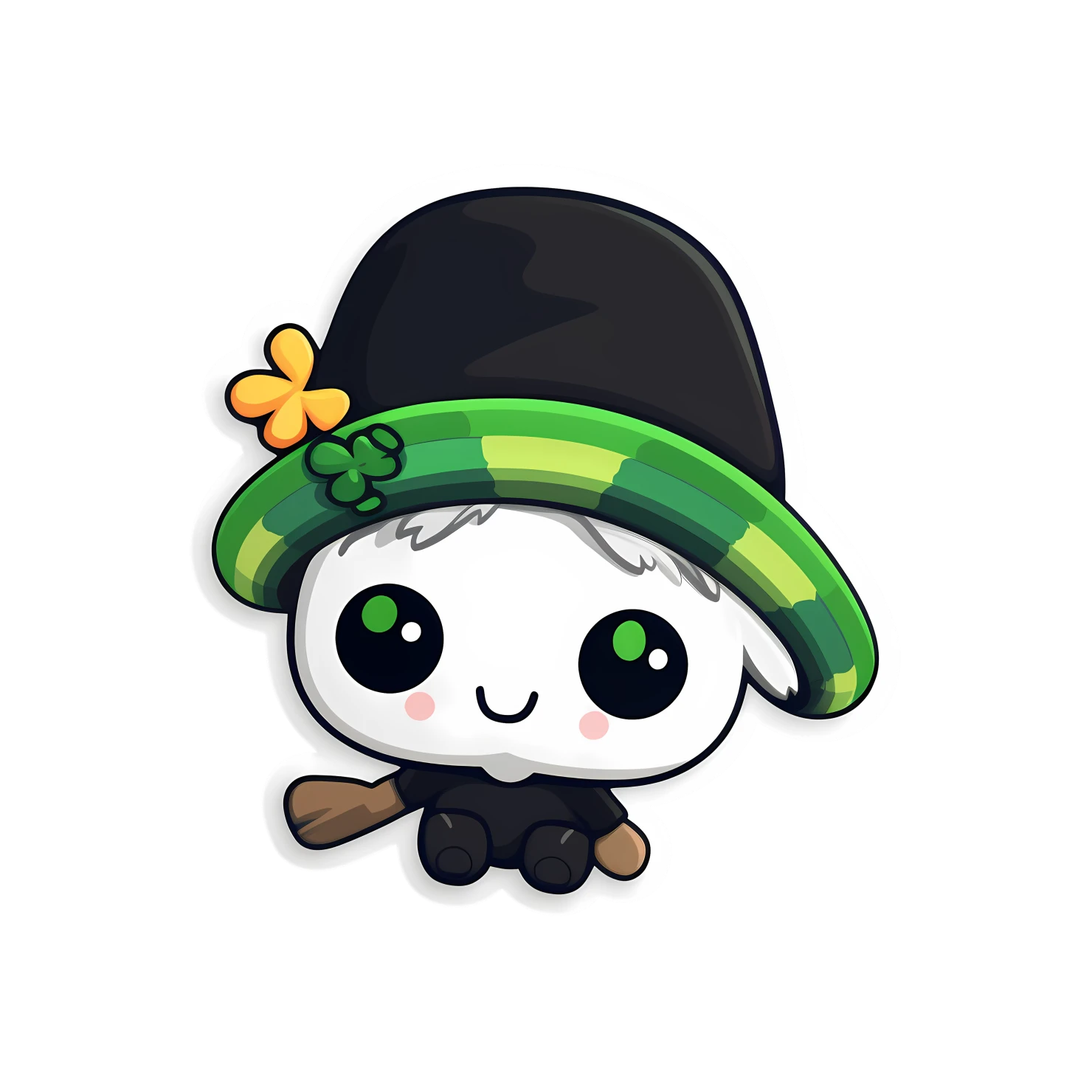 Kawaii St. Patrick's day sticker isolated on transparent background #26855
