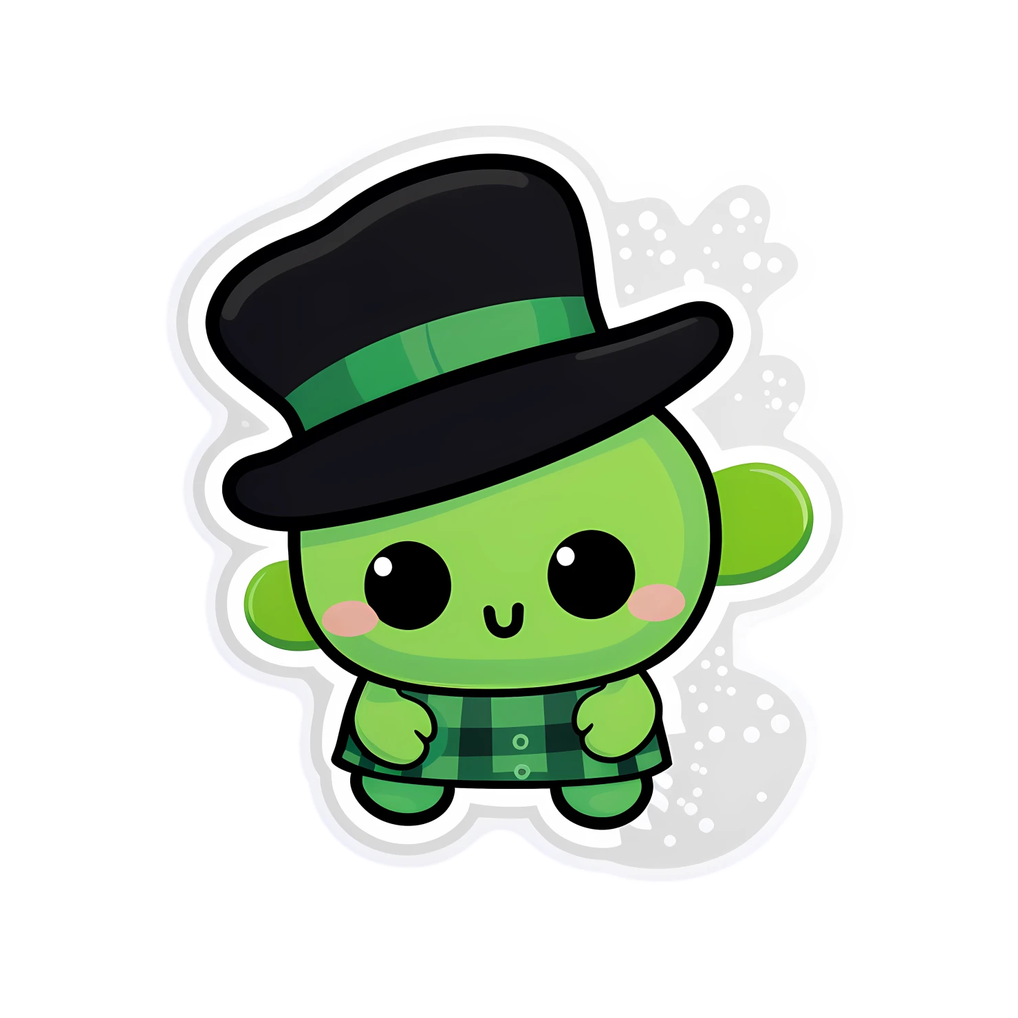 Kawaii St. Patrick's day sticker isolated on transparent background #26856