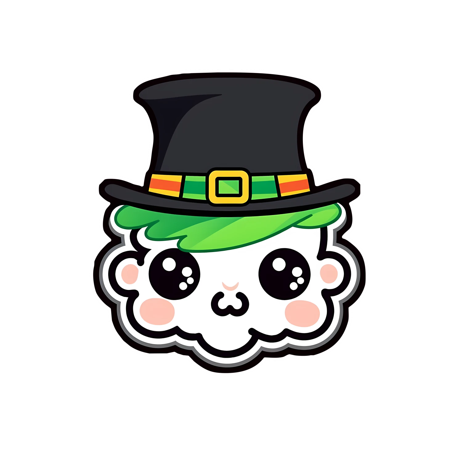 Kawaii St. Patrick's day sticker isolated on transparent background #26857