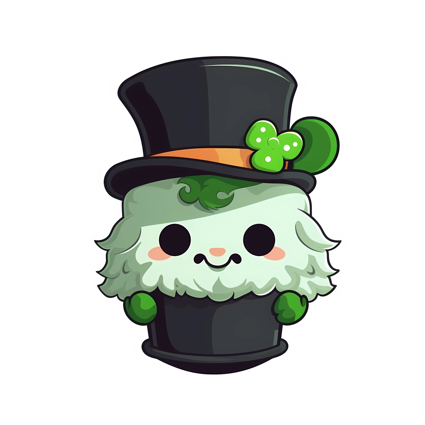 Kawaii St. Patrick's day sticker isolated on transparent background #26859
