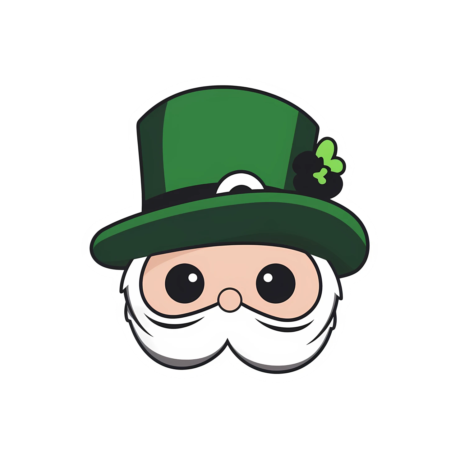 Kawaii St. Patrick's day sticker isolated on transparent background #26860
