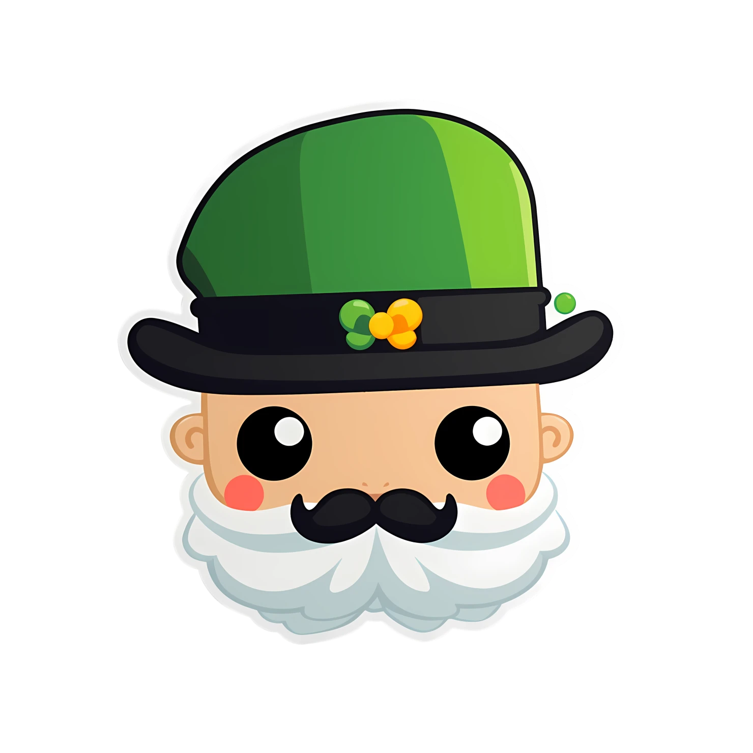 Kawaii St. Patrick's day sticker isolated on transparent background #26861