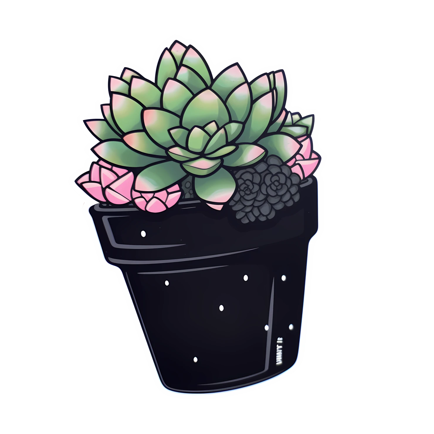 Kawaii succulent sticker isolated on transparent background #26863