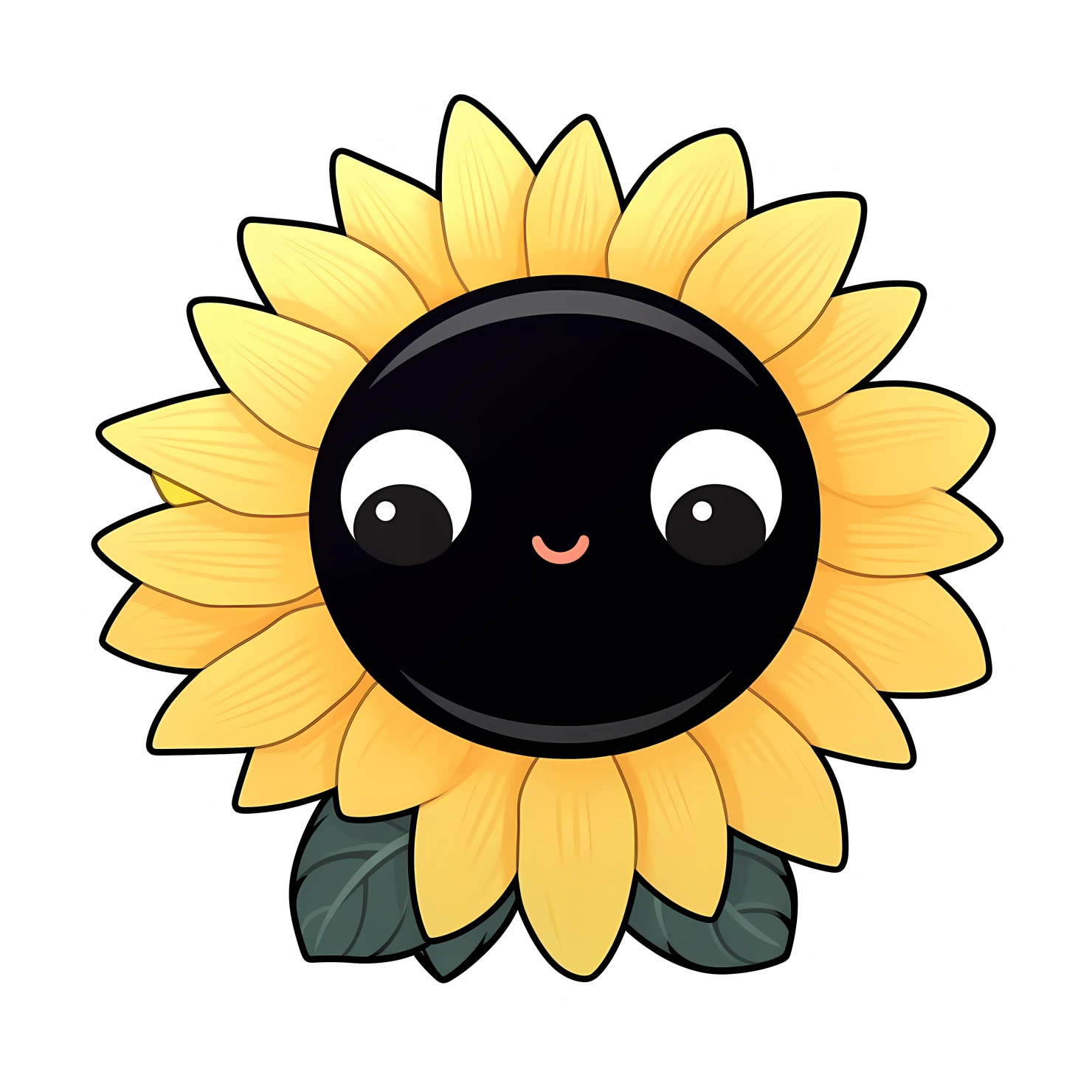 Kawaii Sunflower sticker isolated on transparent background #26882