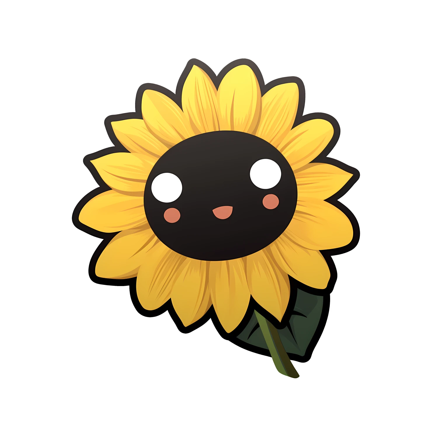 Kawaii Sunflower sticker isolated on transparent background #26884