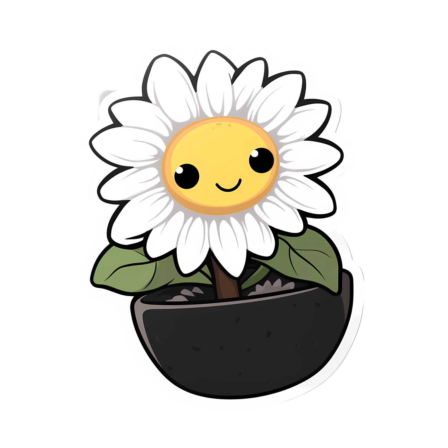 Kawaii Sunflower sticker isolated on transparent background #26885