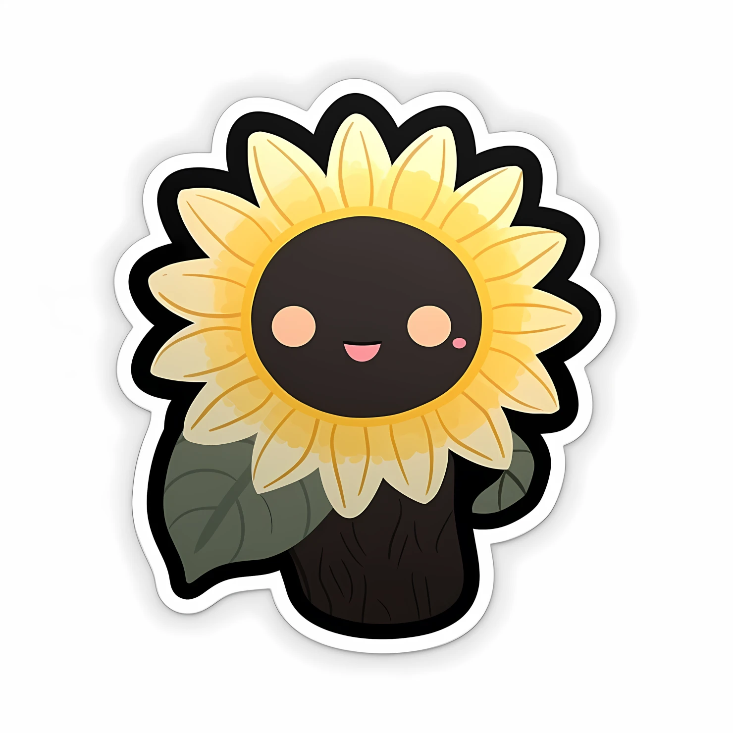 Kawaii Sunflower sticker isolated on transparent background #26886