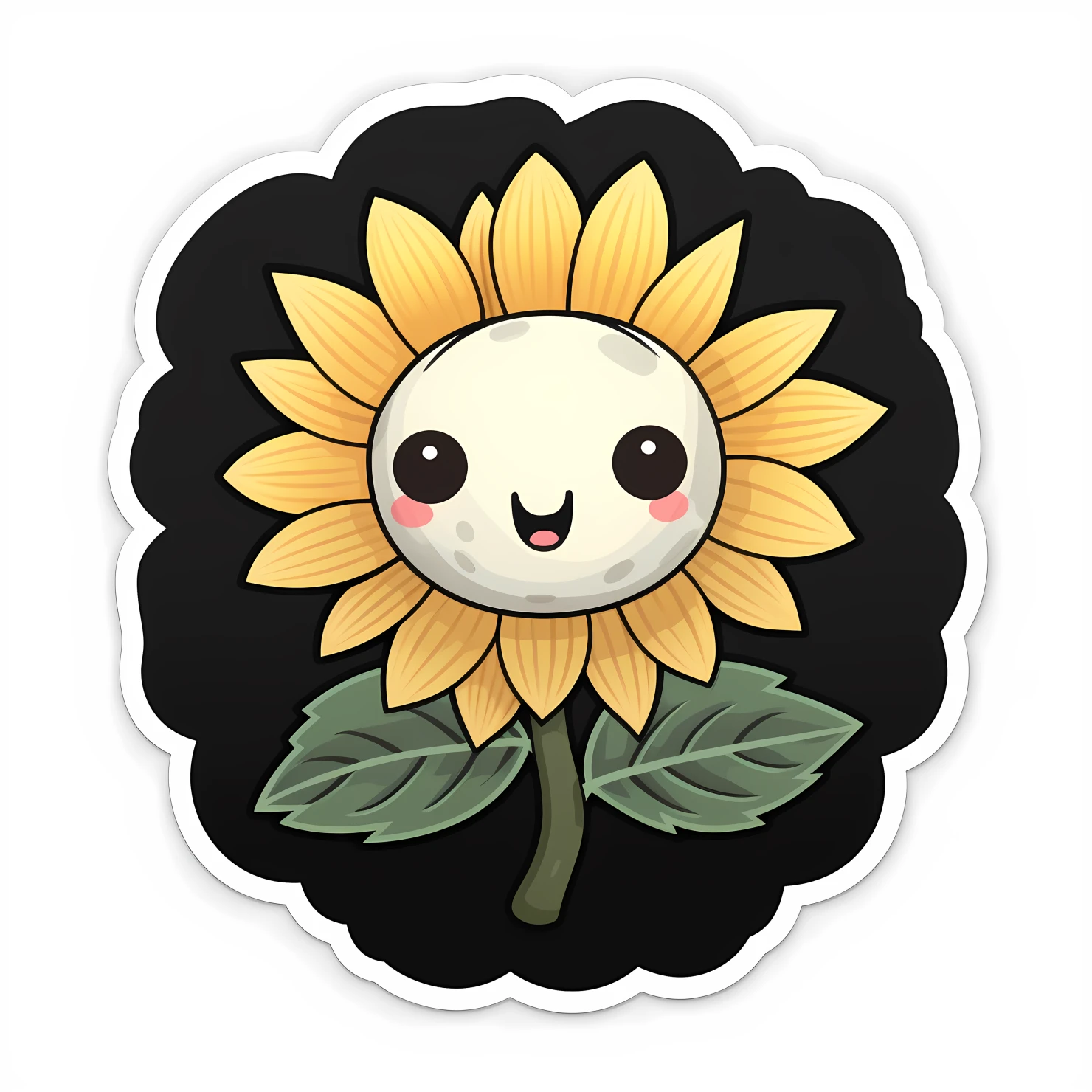 Kawaii Sunflower sticker isolated on transparent background #26887