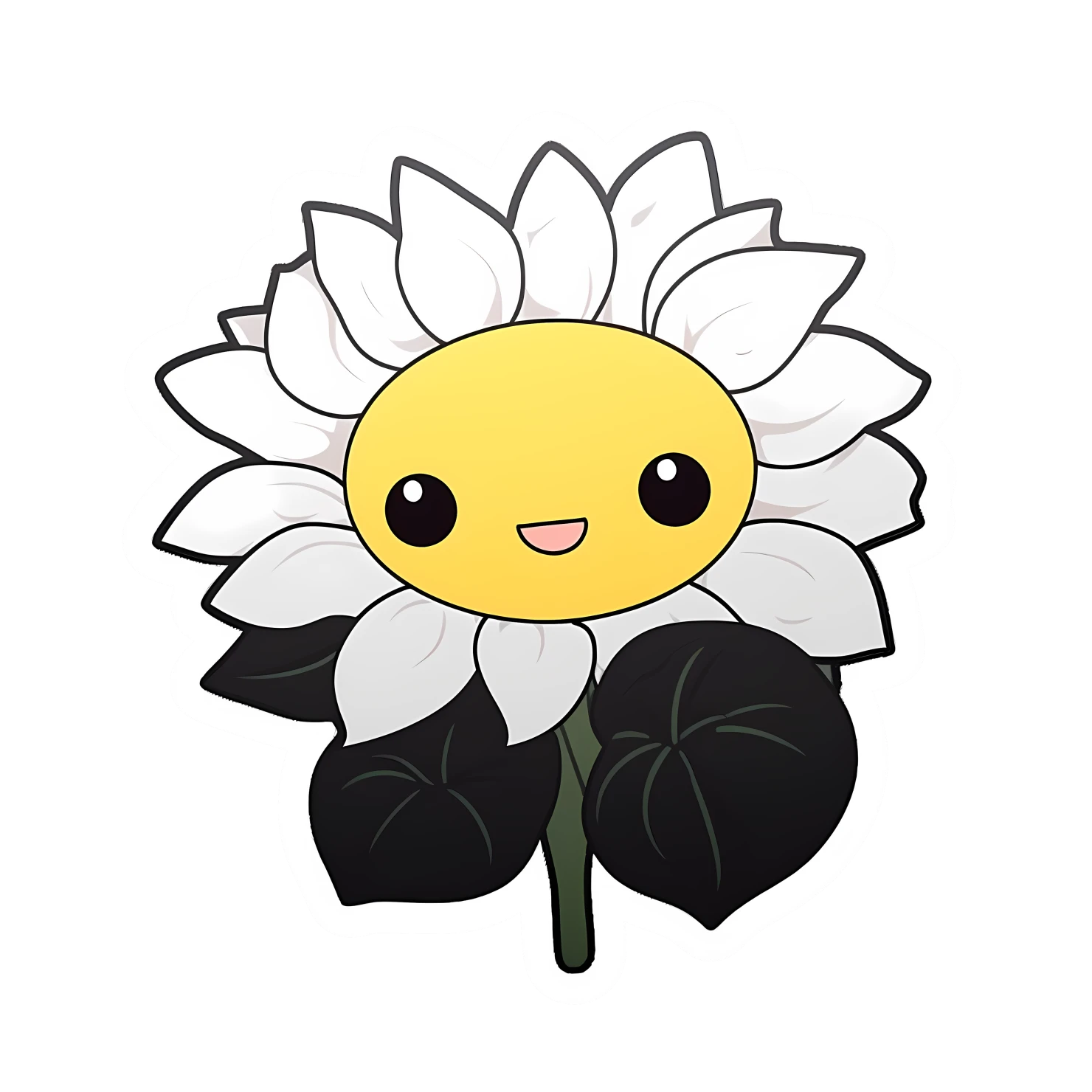 Kawaii Sunflower sticker isolated on transparent background #26888