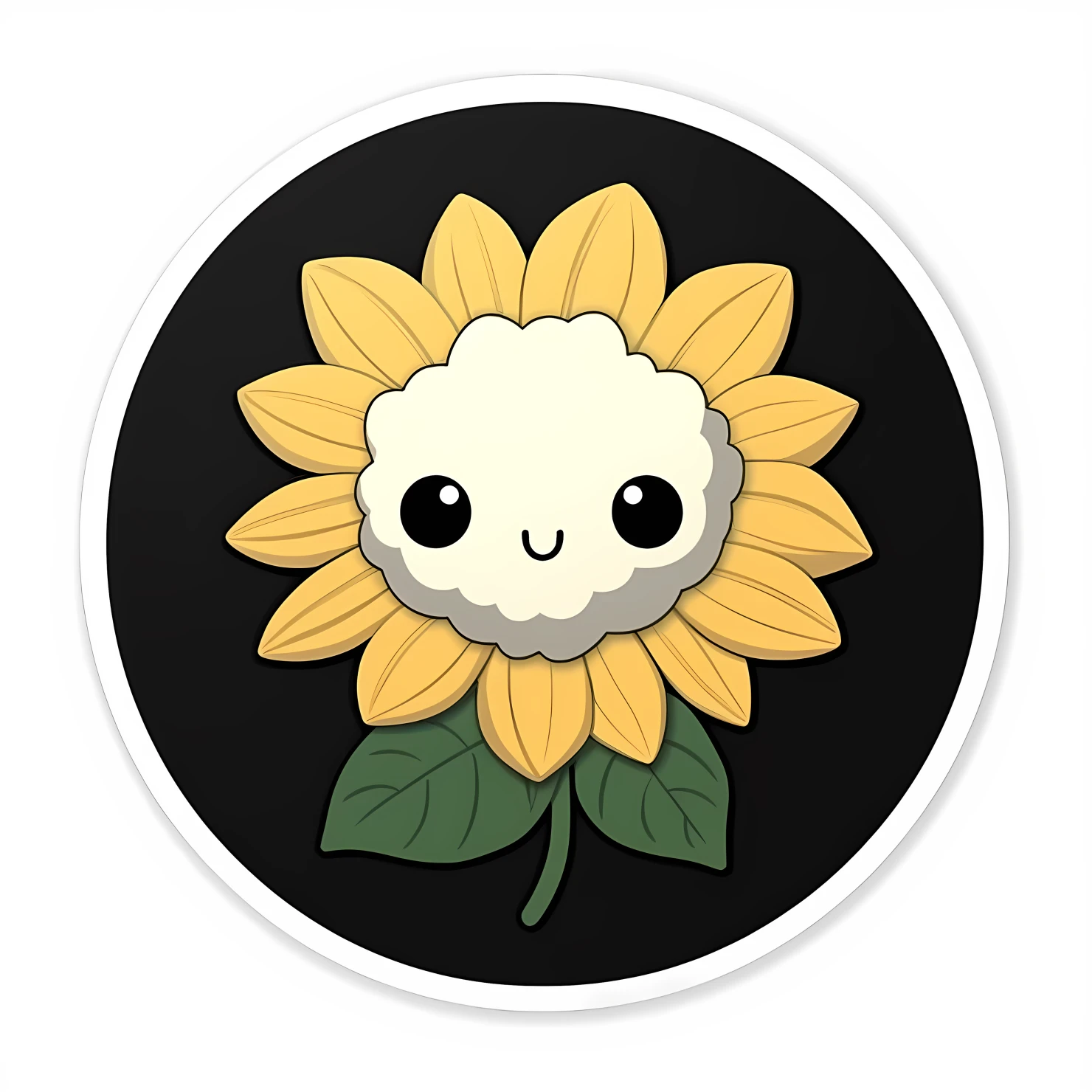 Kawaii Sunflower sticker isolated on transparent background #26890