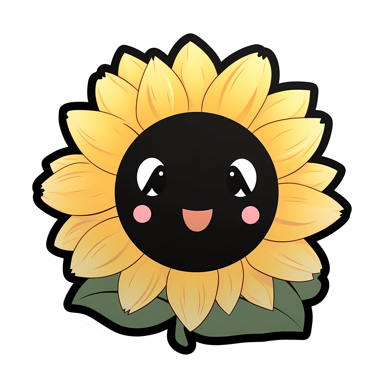 Kawaii Sunflower sticker isolated on transparent background #26893