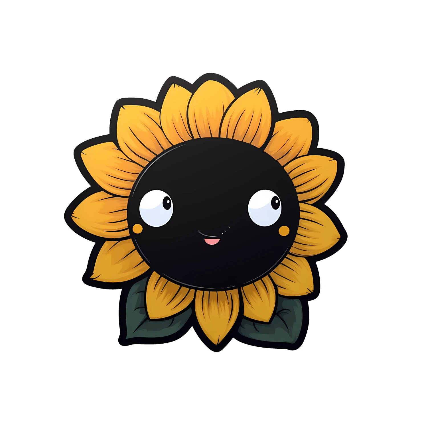 Kawaii Sunflower sticker isolated on transparent background #26894