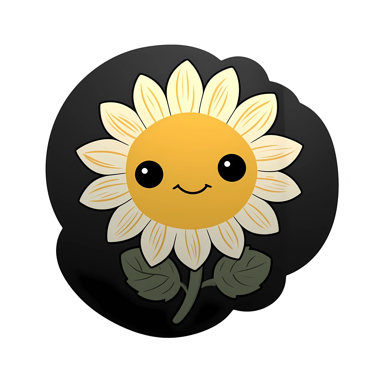 Kawaii Sunflower sticker isolated on transparent background #26896