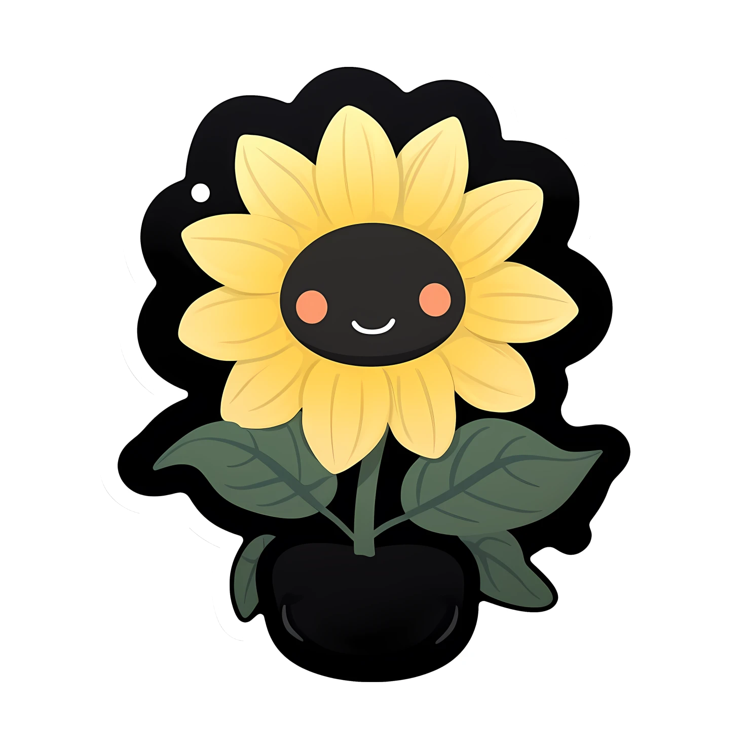 Kawaii Sunflower sticker isolated on transparent background #26897