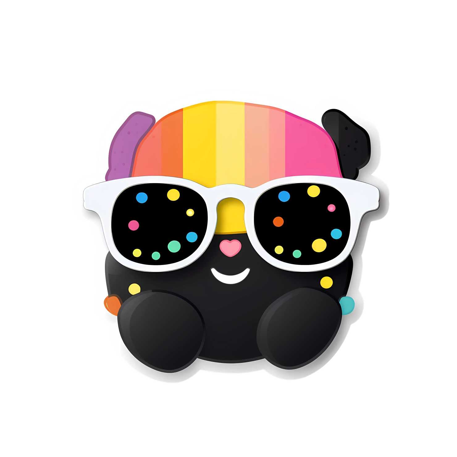 Kawaii Sunglasses sticker isolated on transparent background #26901