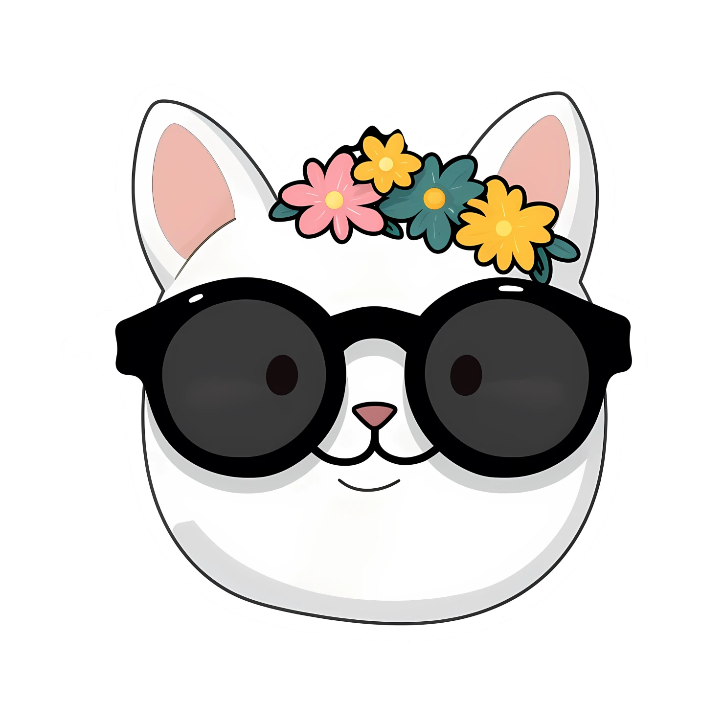 Kawaii Sunglasses sticker isolated on transparent background #26904