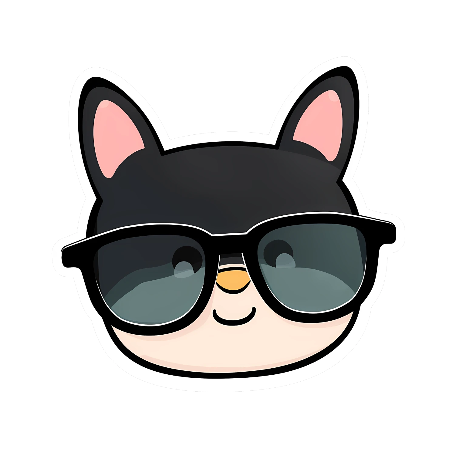 Kawaii Sunglasses sticker isolated on transparent background #26905