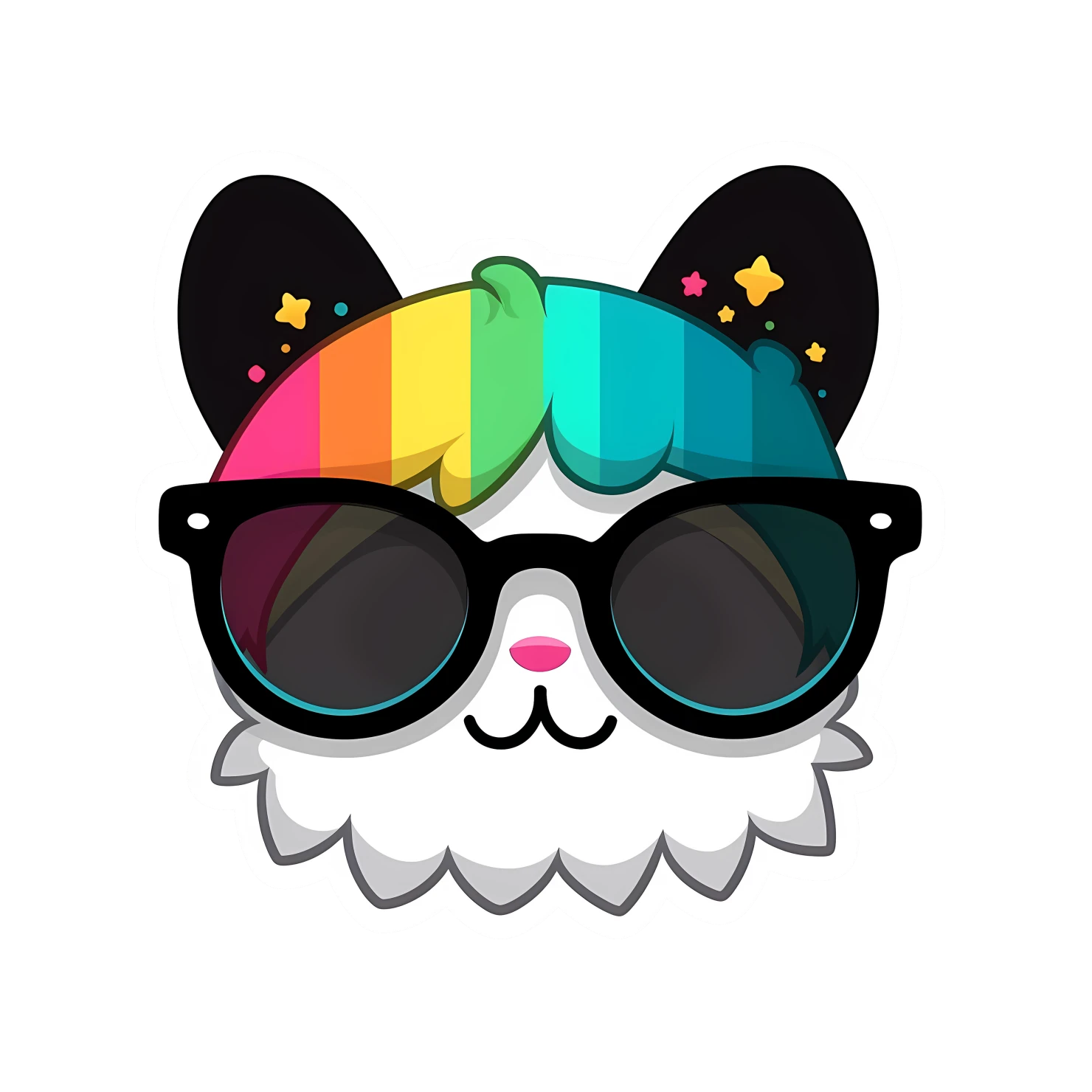 Kawaii Sunglasses sticker isolated on transparent background #26909