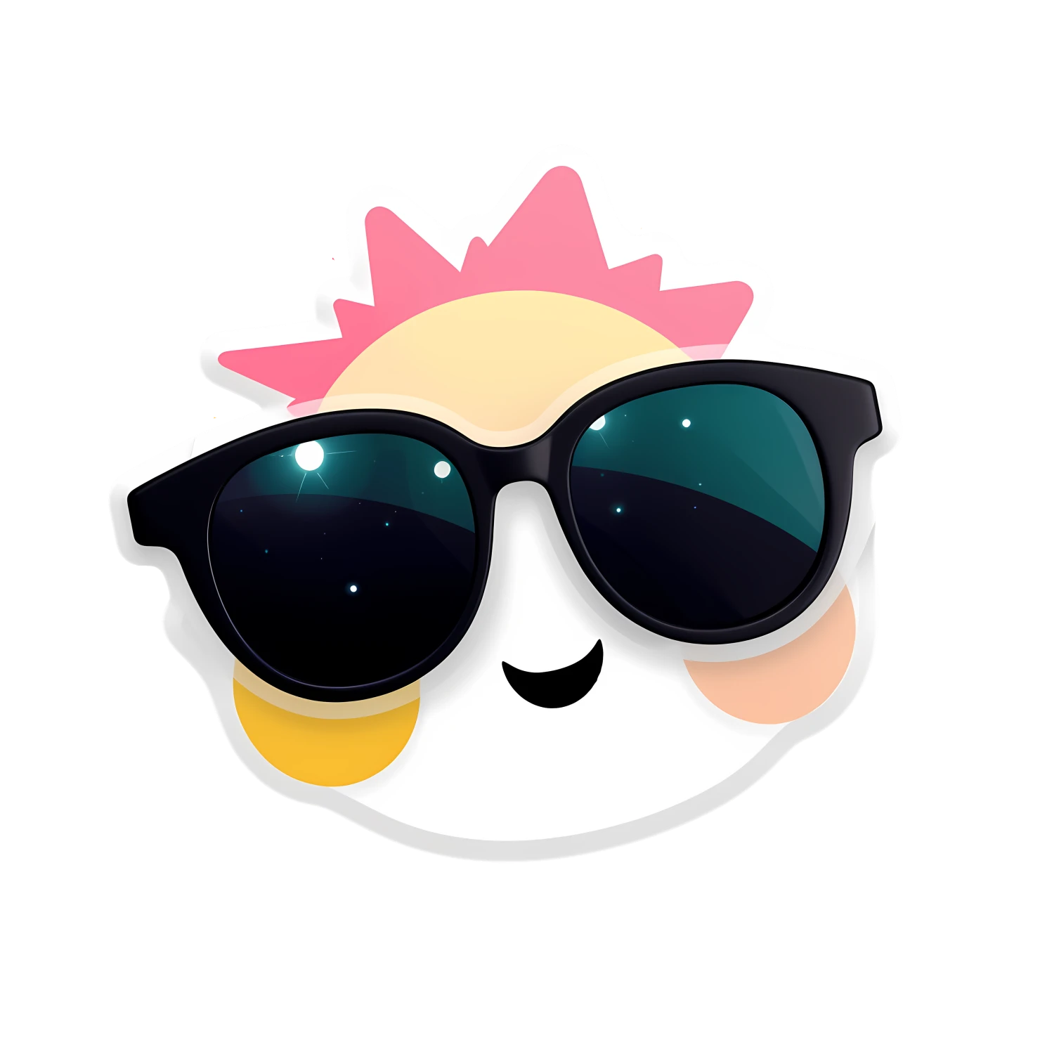 Kawaii Sunglasses sticker isolated on transparent background #26917