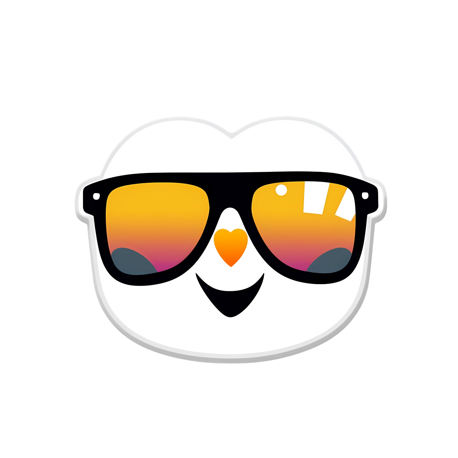 Kawaii Sunglasses sticker isolated on transparent background #26920