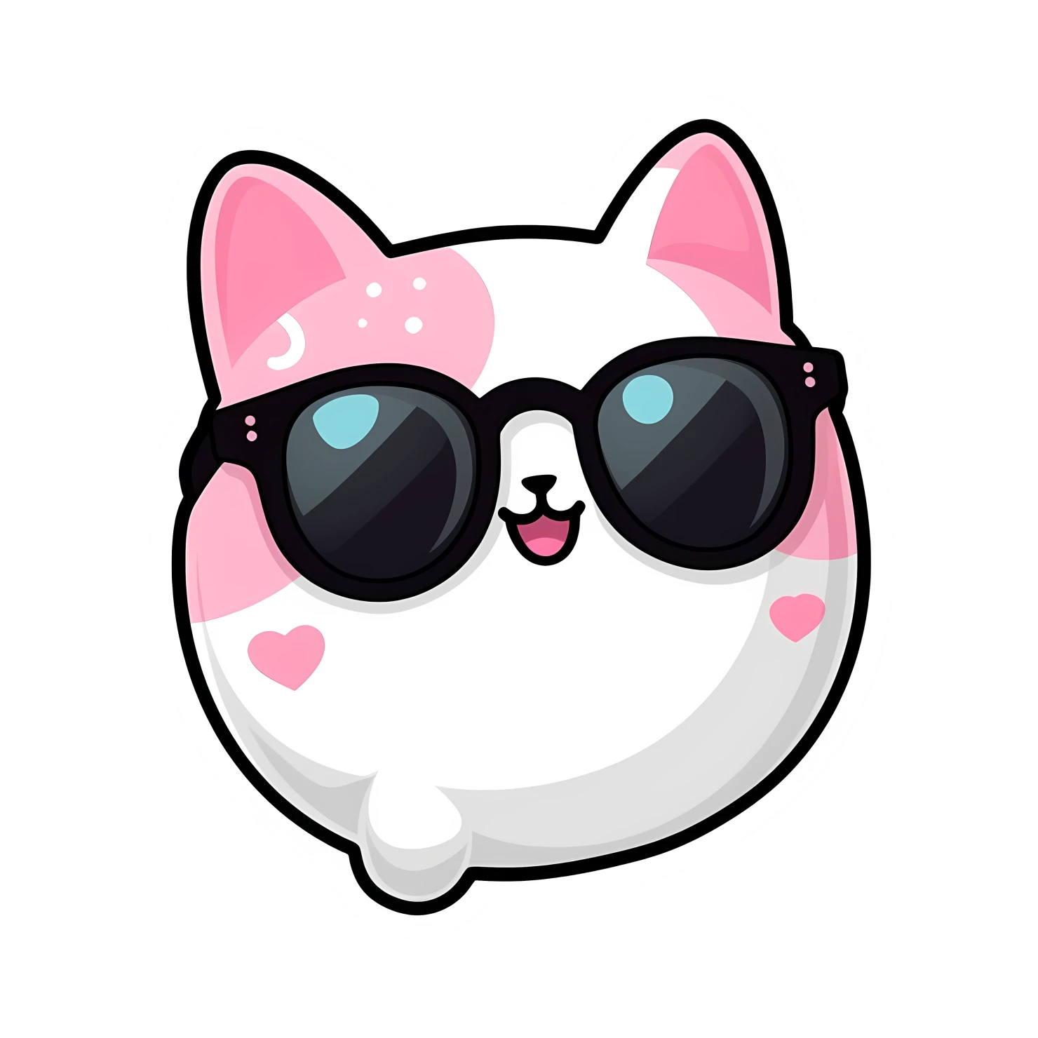 Kawaii Sunglasses sticker isolated on transparent background #26921