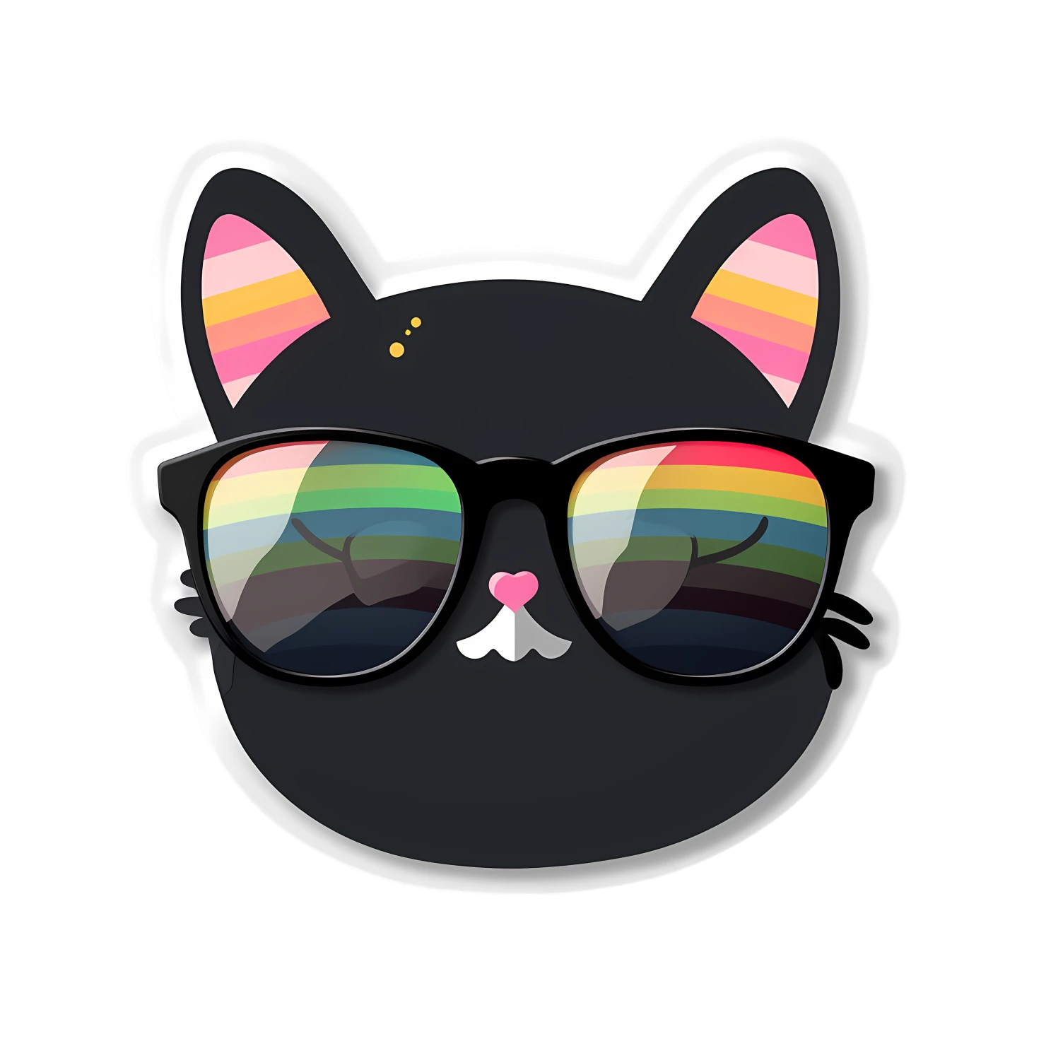 Kawaii Sunglasses sticker isolated on transparent background #26922