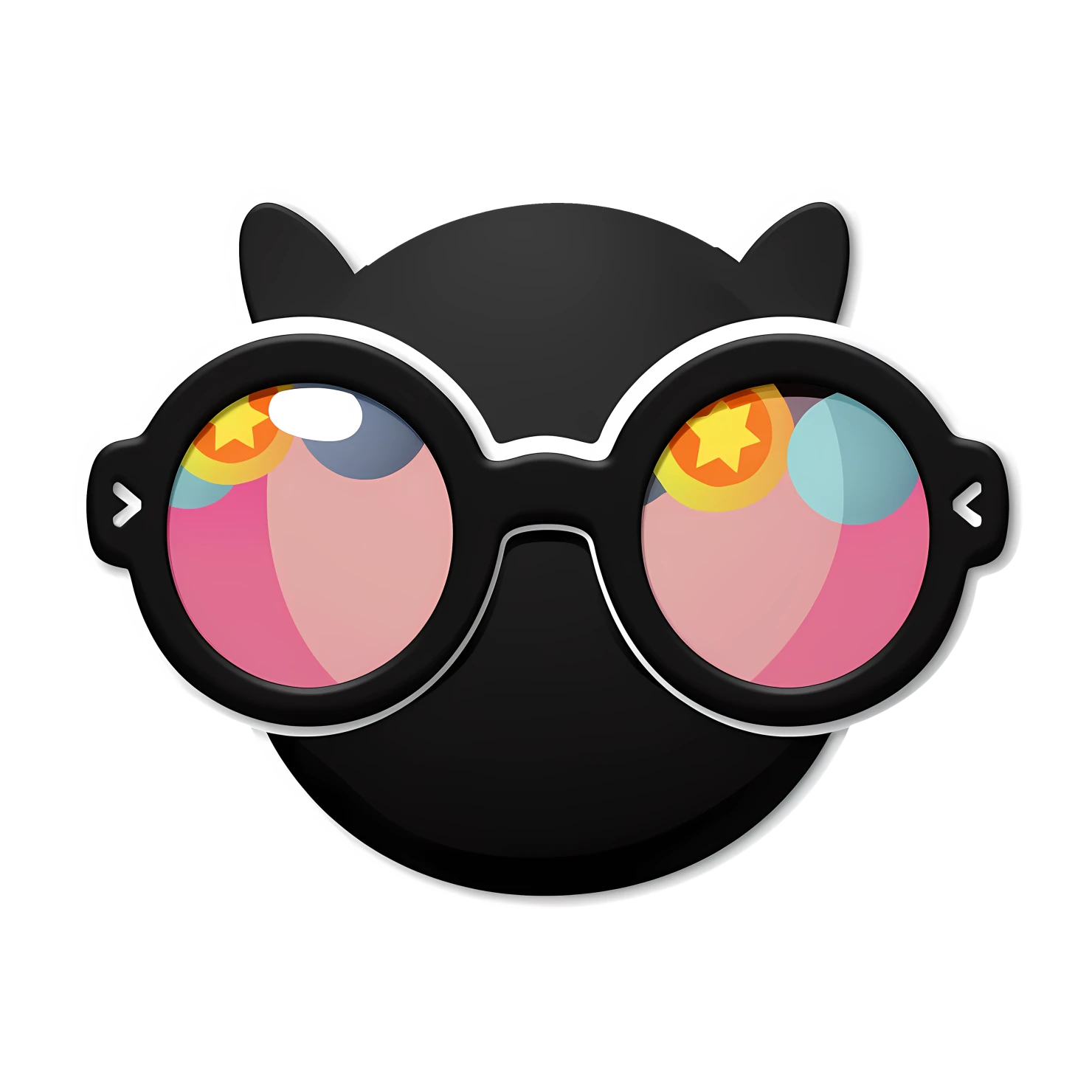 Kawaii Sunglasses sticker isolated on transparent background #26926