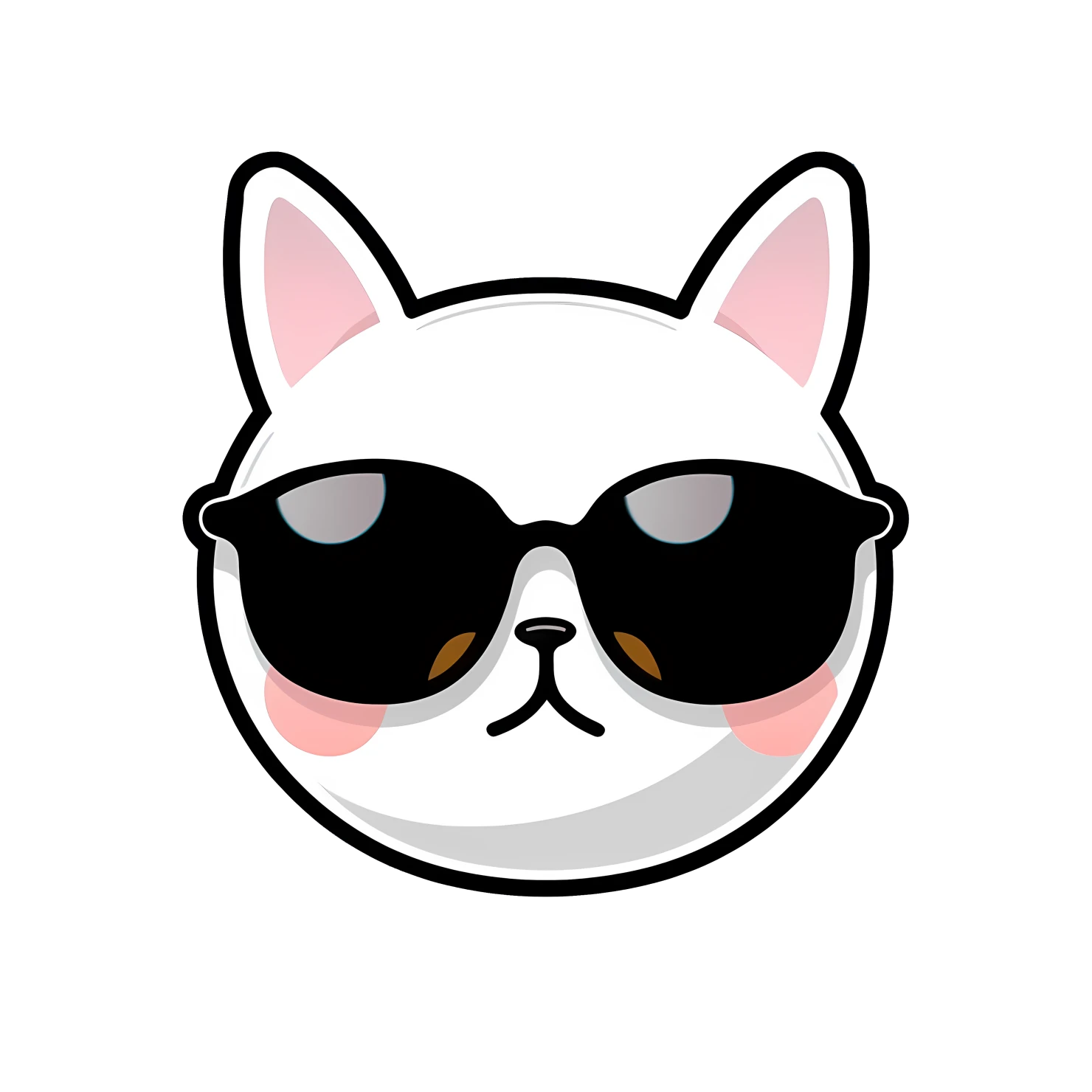 Kawaii Sunglasses sticker isolated on transparent background #26927