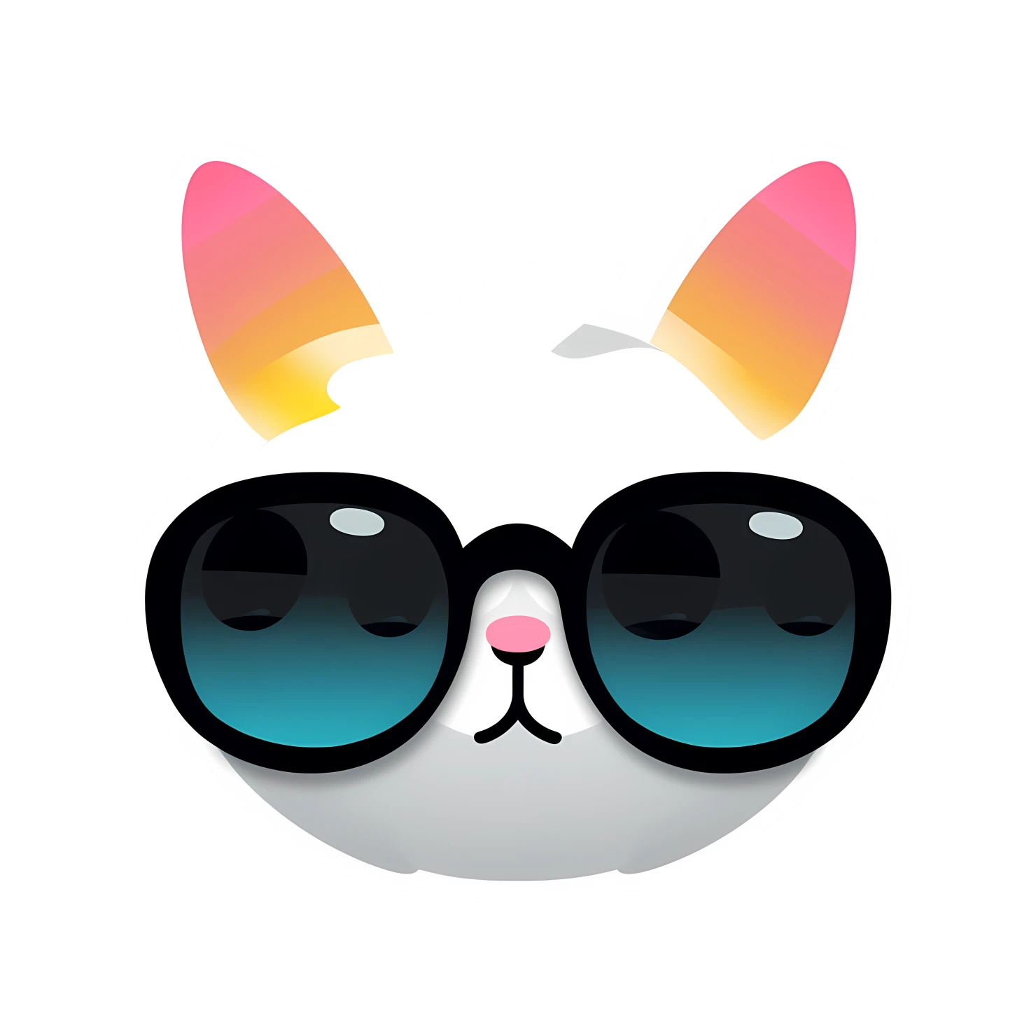 Kawaii Sunglasses sticker isolated on transparent background #26928