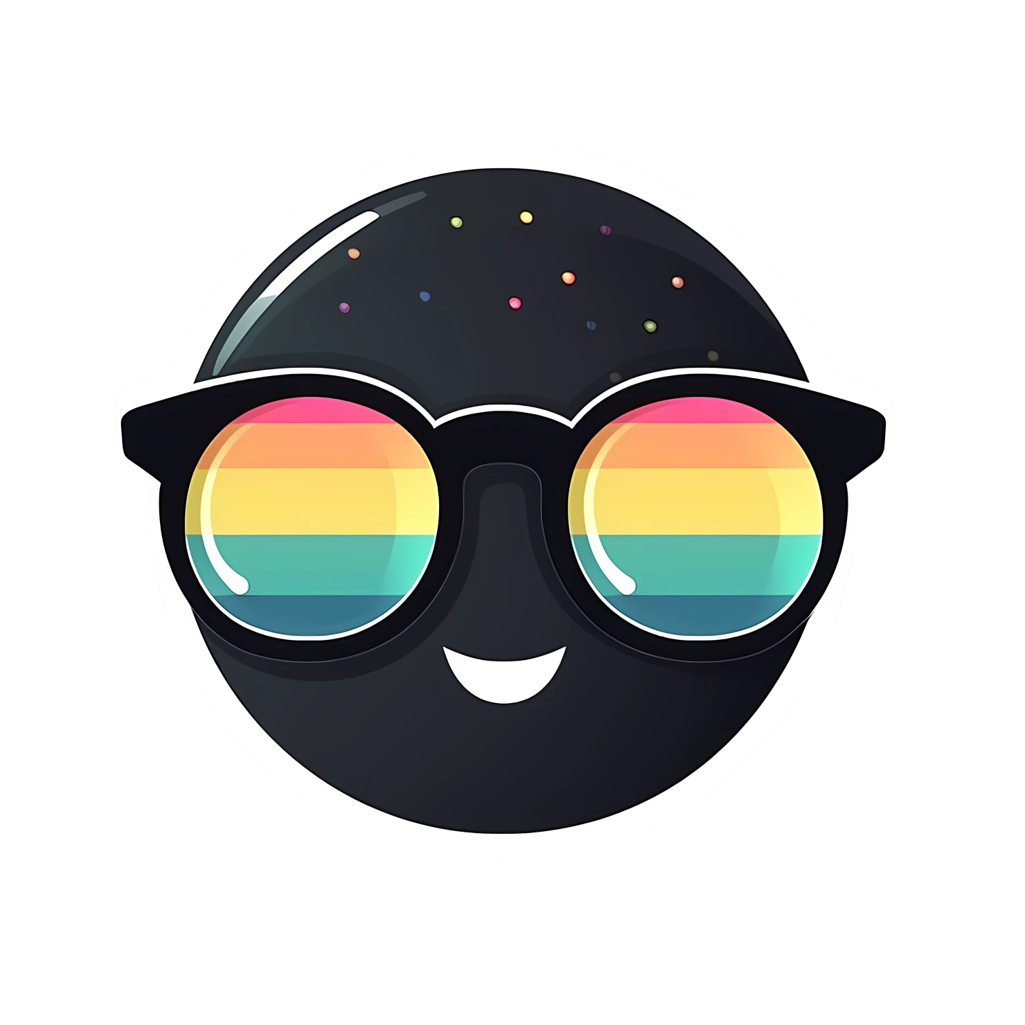Kawaii Sunglasses sticker isolated on transparent background #26930