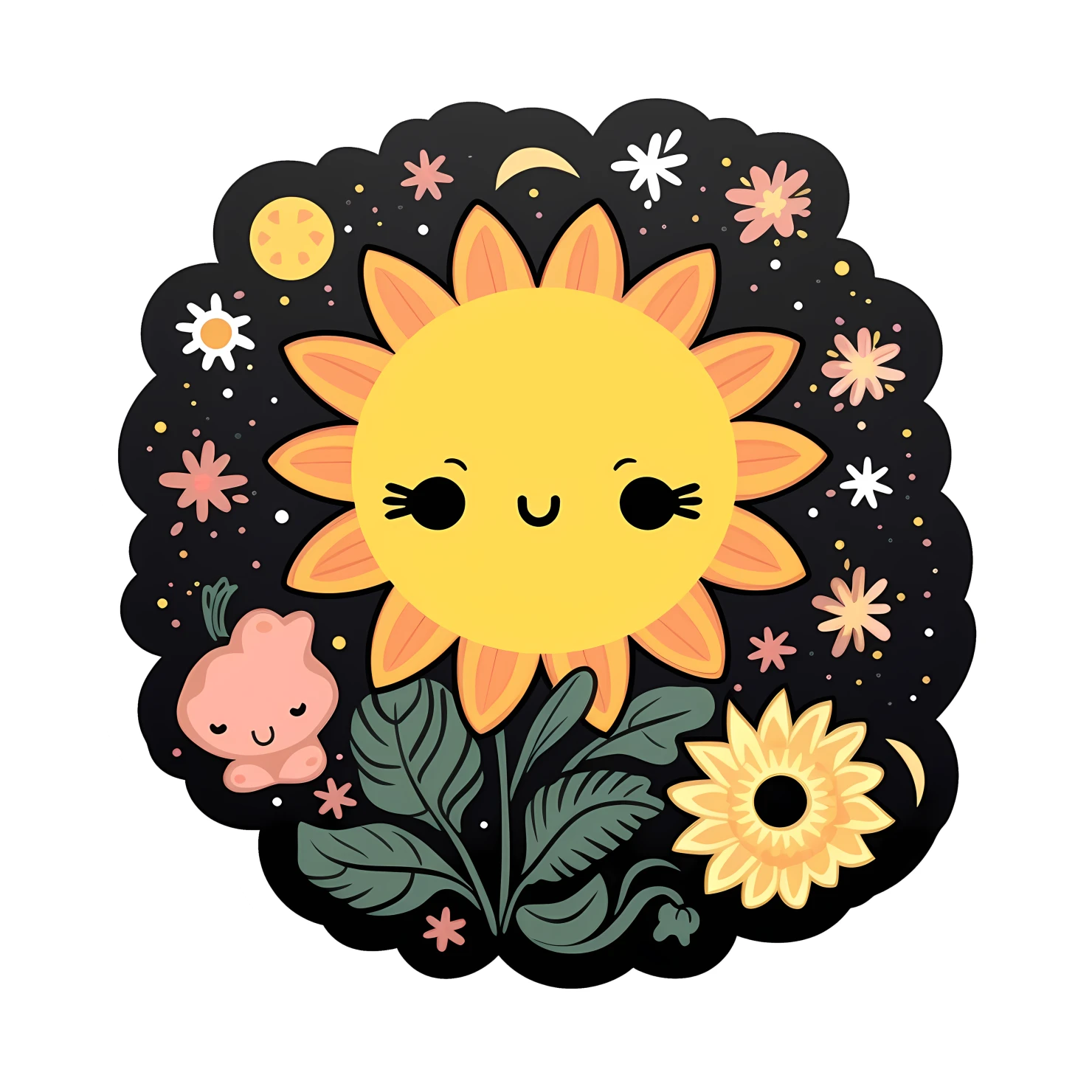 Kawaii Sunshine sticker isolated on transparent background #26934