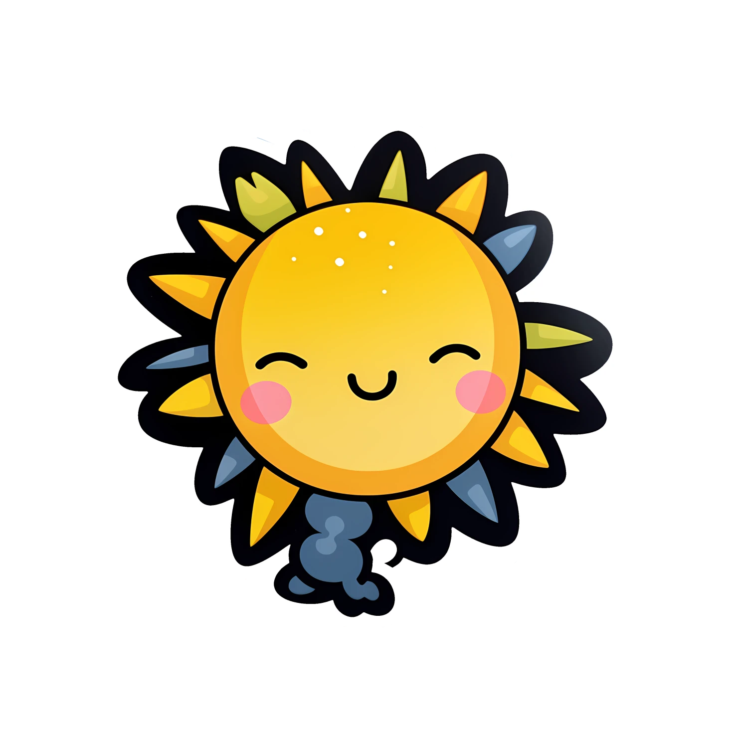 Kawaii Sunshine sticker isolated on transparent background #26935