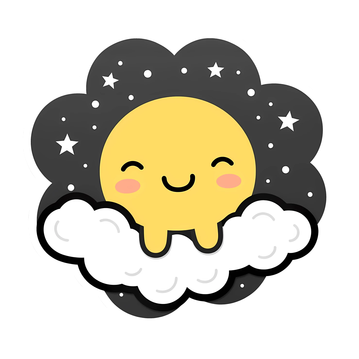 Kawaii Sunshine sticker isolated on transparent background #26936