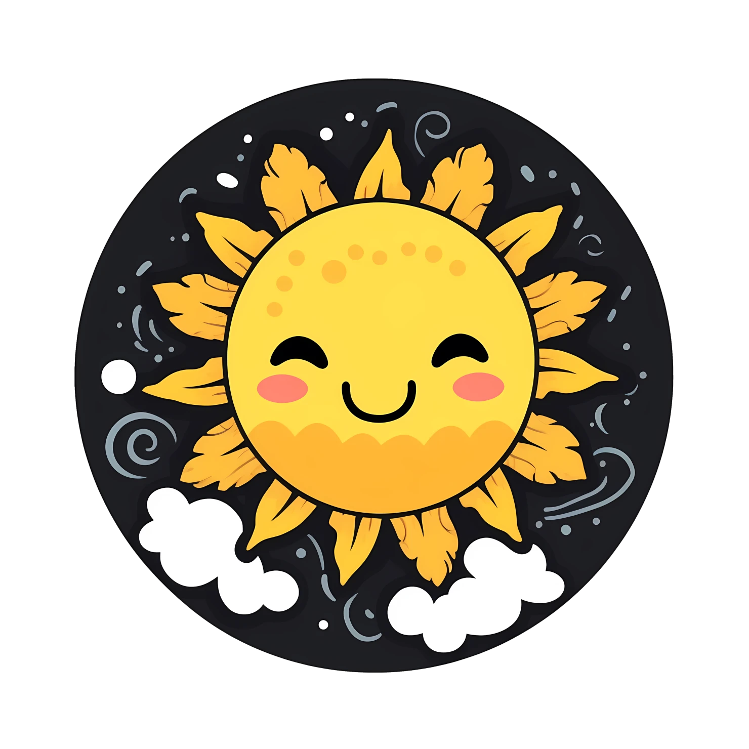Kawaii Sunshine sticker isolated on transparent background #26937