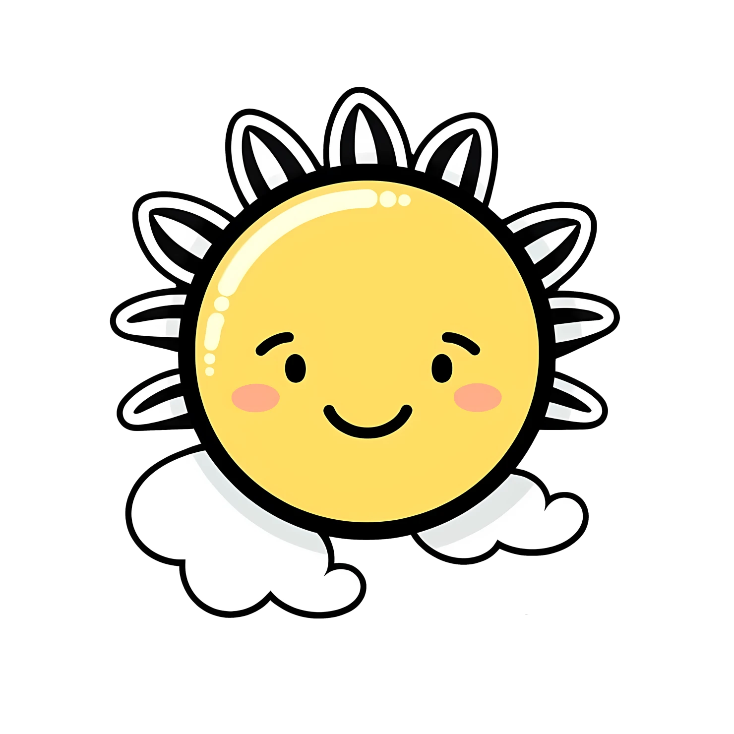 Kawaii Sunshine sticker isolated on transparent background #26943