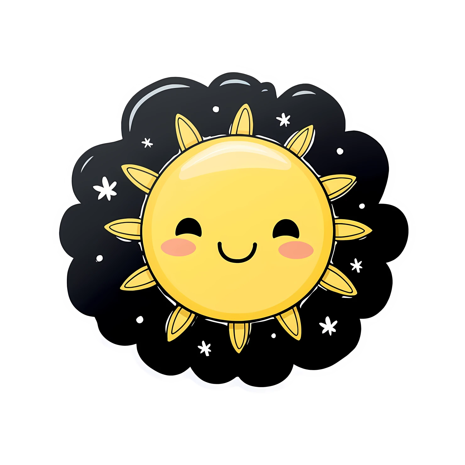 Kawaii Sunshine sticker isolated on transparent background #26947