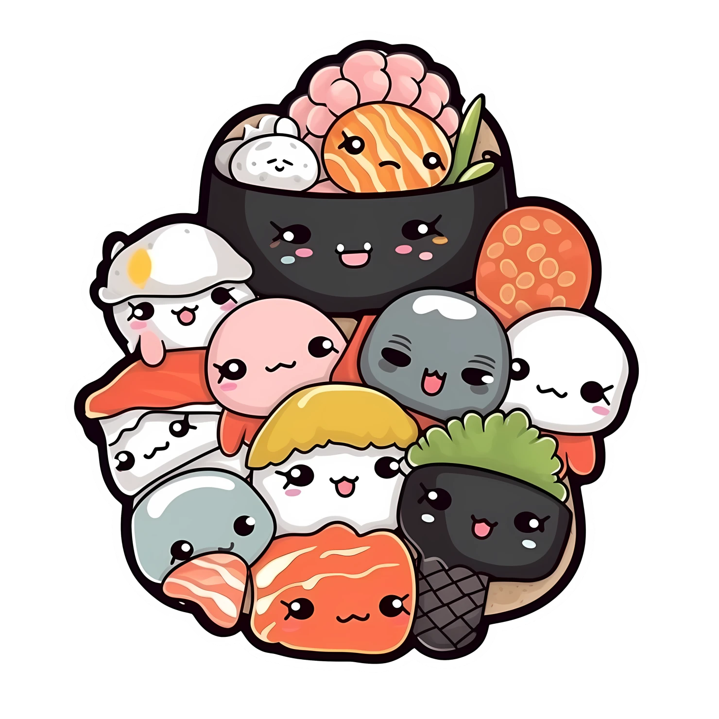 Kawaii Sushi sticker isolated on transparent background #26953